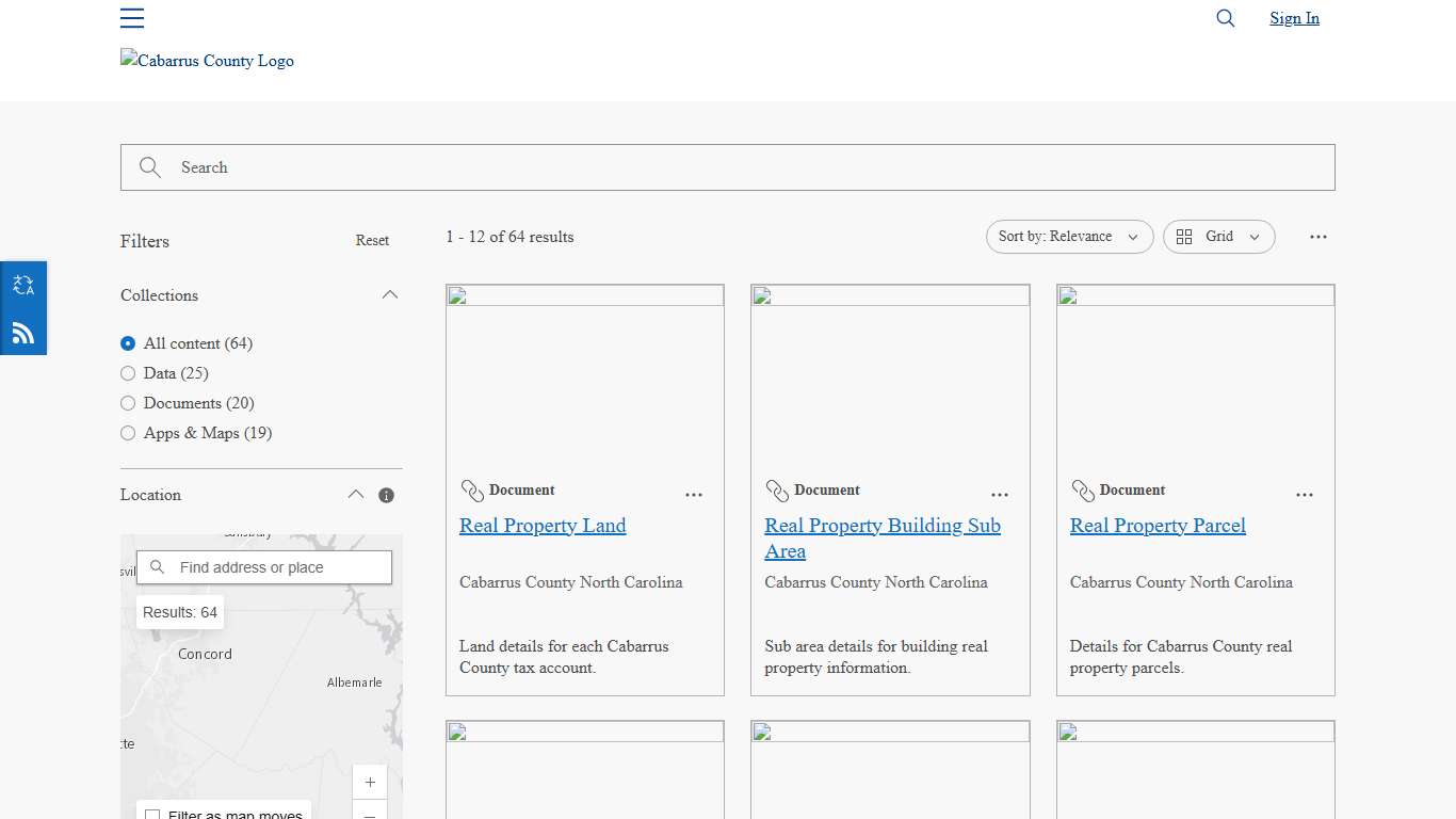 Cabarrus County North Carolina Open Data