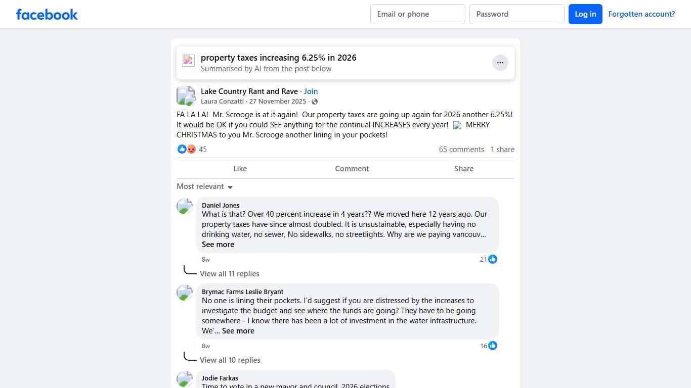 Lake Country Rant and Rave FA LA LA! Mr. Scrooge is at it again Facebook